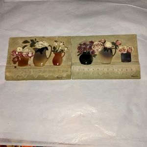 Pair of Resin Floral wall plaques